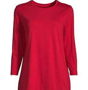 Womens 3/4 Sleeve Supima Cotton Crewneck Tunic